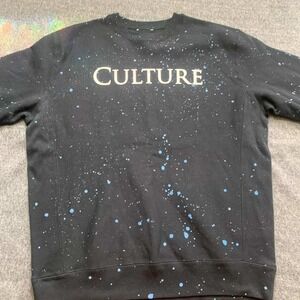 XO The Weeknd Culture Crewneck Sweatshirt Mens XL Black With Blue Paint Splatter